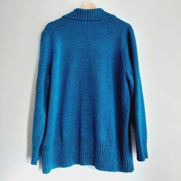 KAREN SCOTT Button Down Sweater Cardigan Melange Blue Sz 1X - Picture 7 of 9